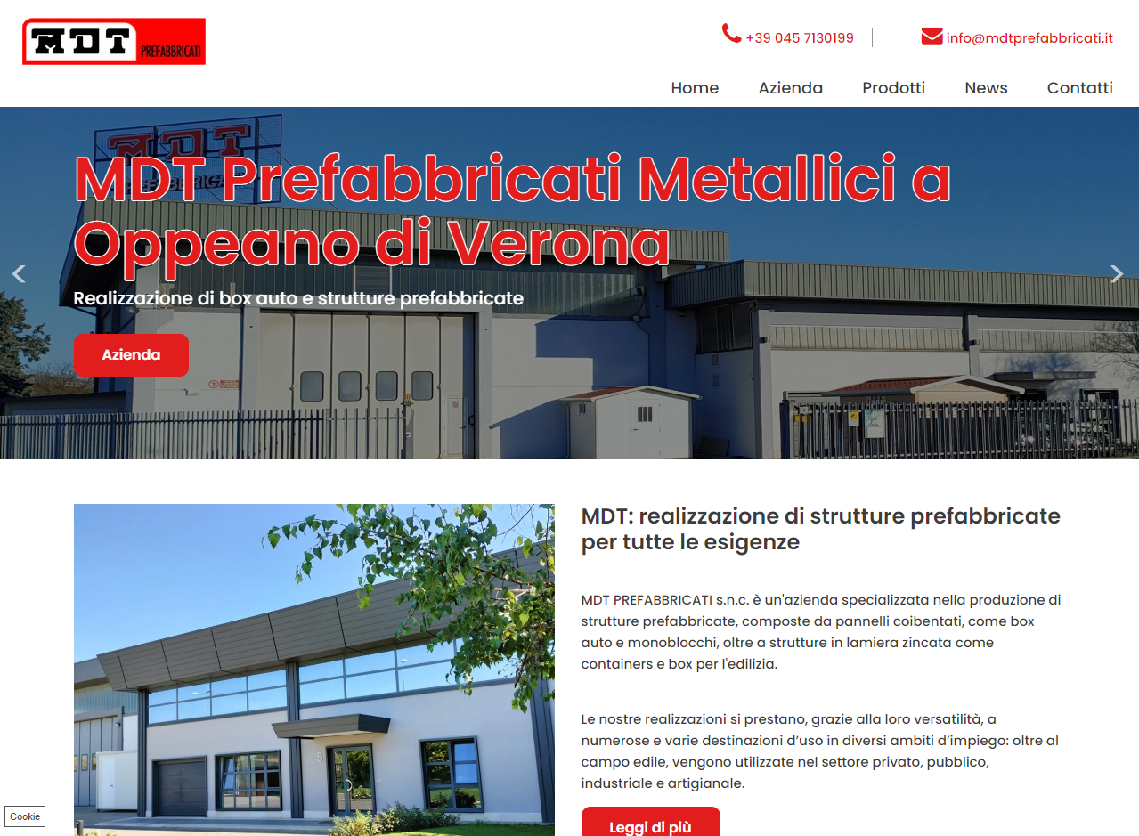 l' homepage di mdt prefabbricati metalici a oppeano di verona