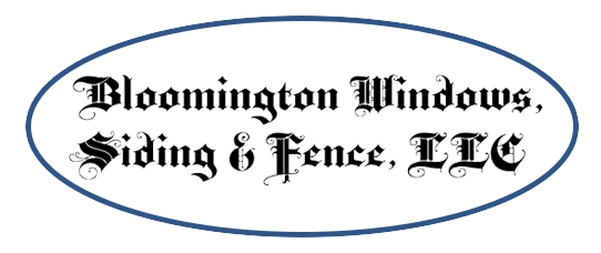 A logo for bloomington windows siding and fence llc