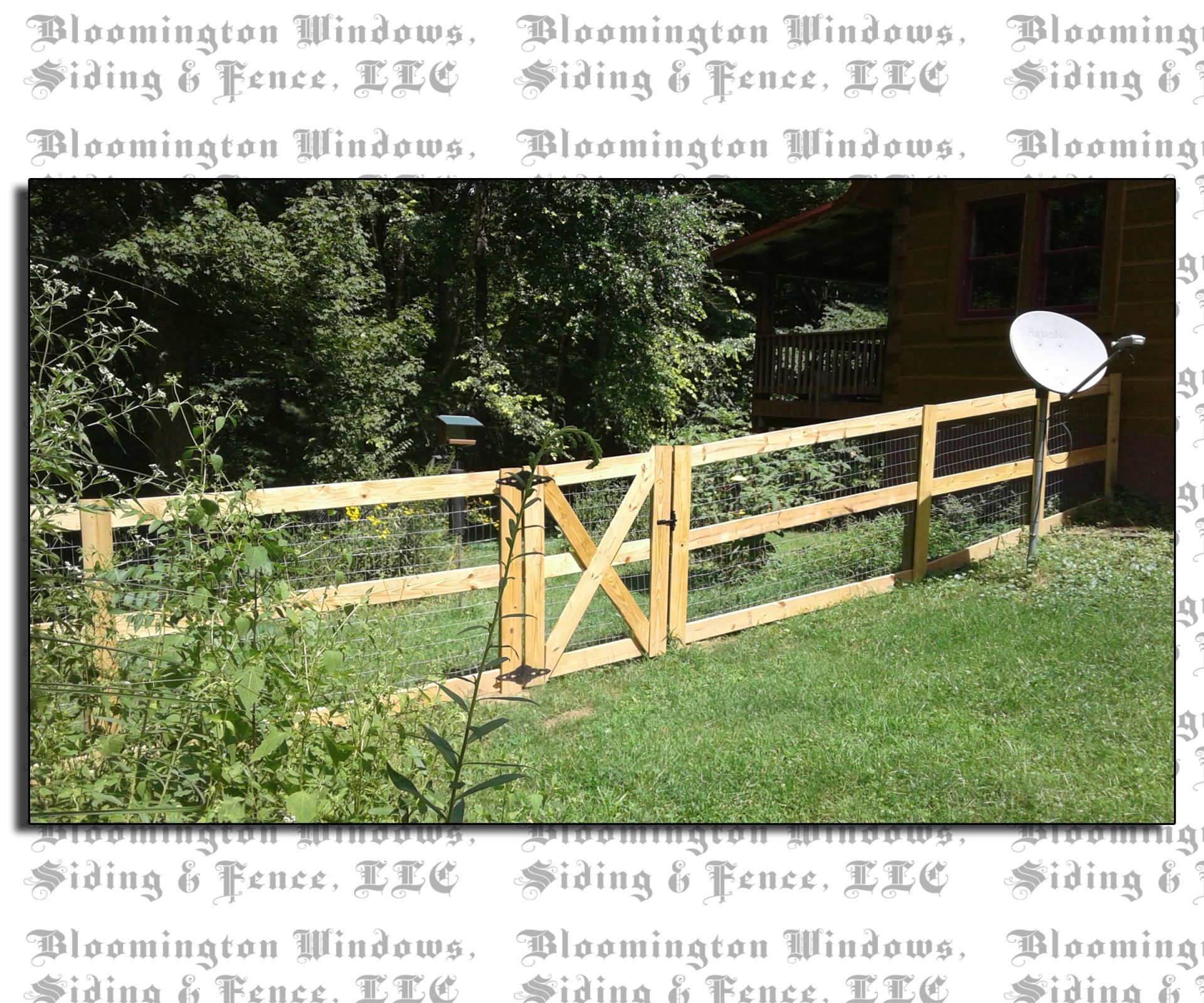 A picture of a wooden fence taken by bloomington windows