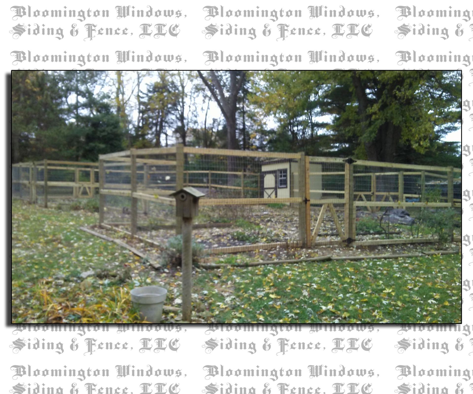 A picture of a fence taken by bloomington windows