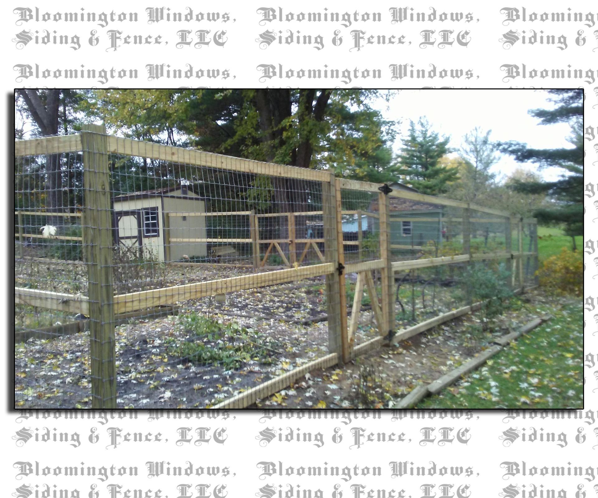 A picture of a fence taken by bloomington windows