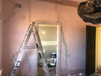 Pink wall showing water damage - Painting Services in Dubbo, NSW