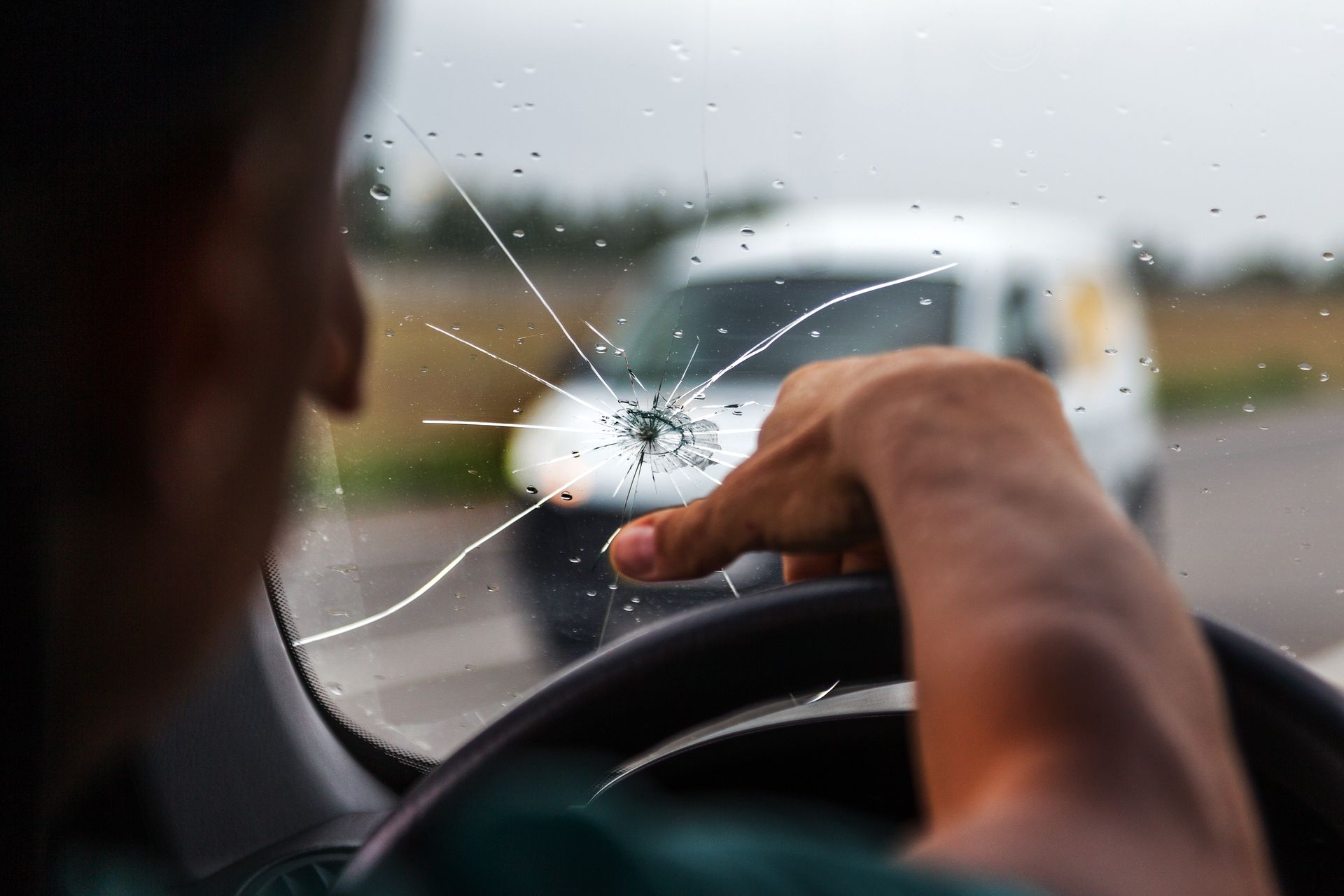 photo of cracked windshield