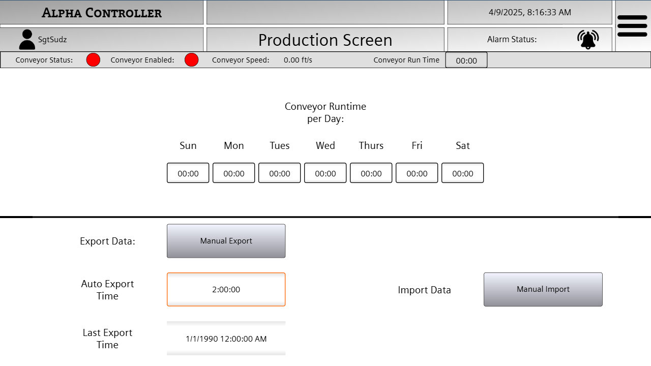 A computer screen shows the Alpha one car wash controller interface