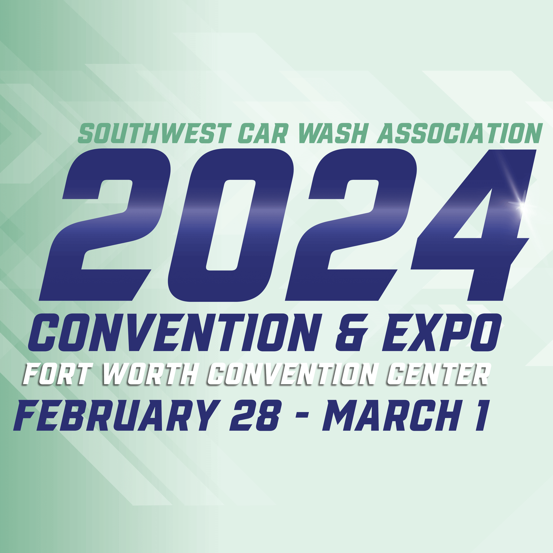 Graphic for the 2024 Southewest Car Wash Association Tradeshow