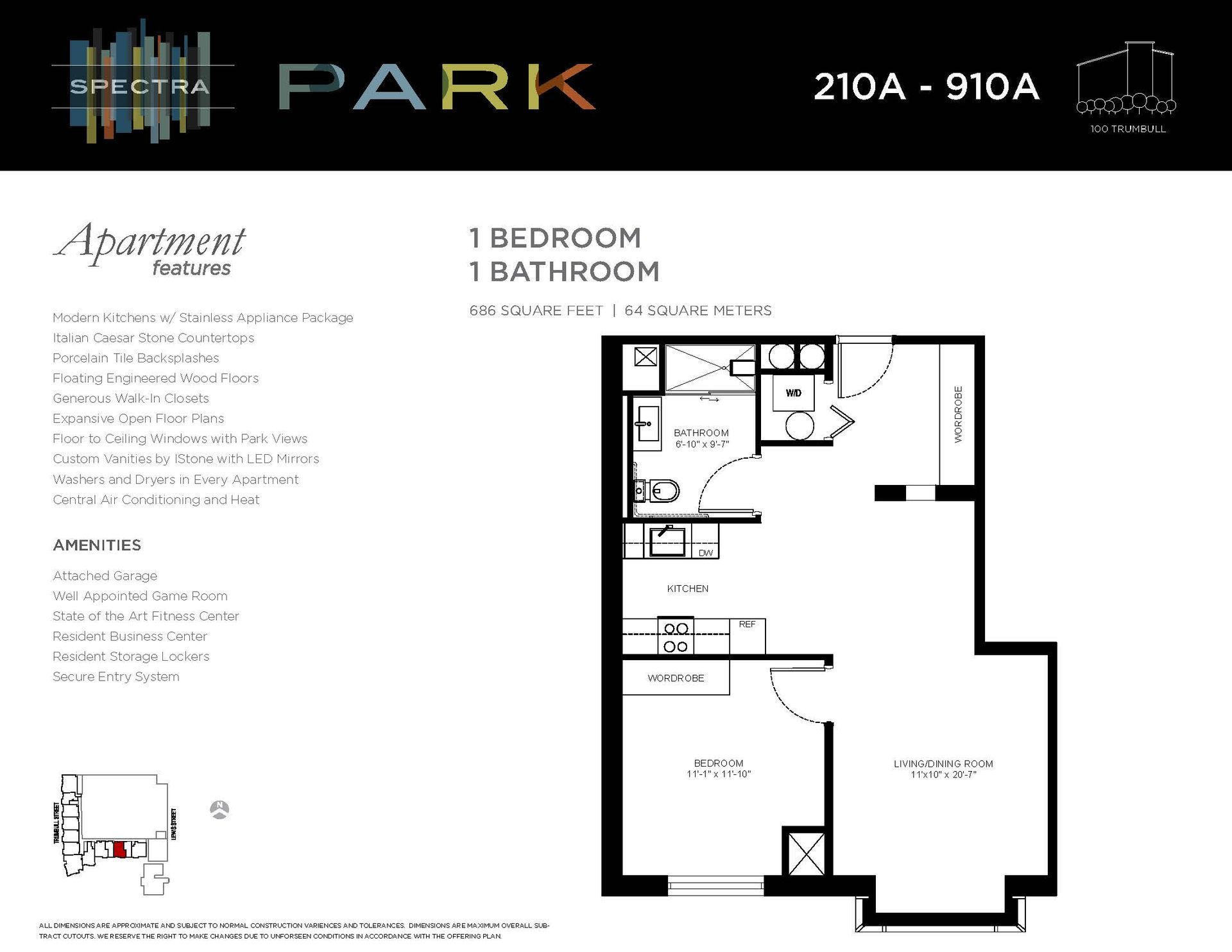 A black and white floor plan of an apartment with a bedroom and bathroom.