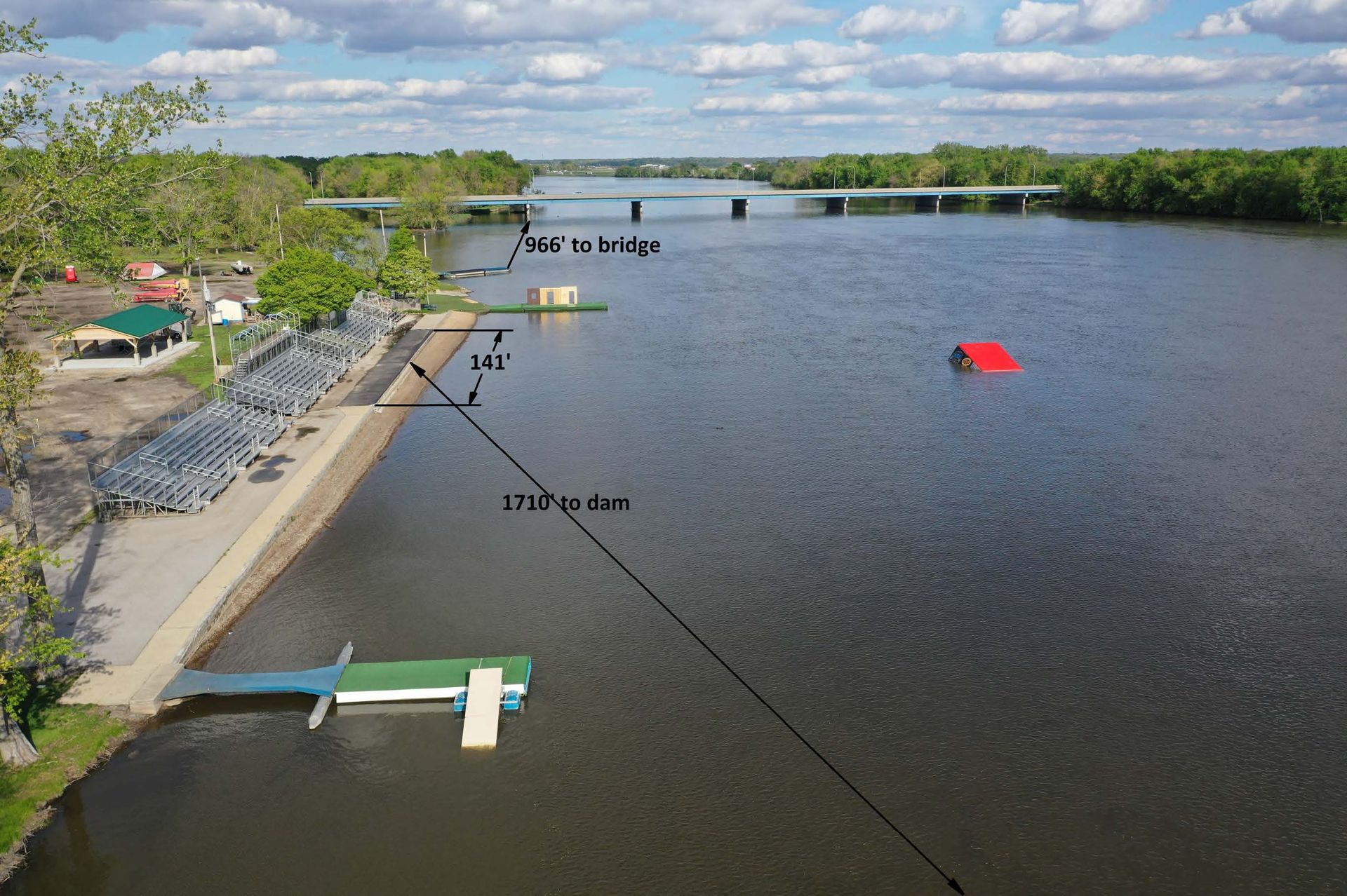 Backwater Gamblers west view ski site dimensions