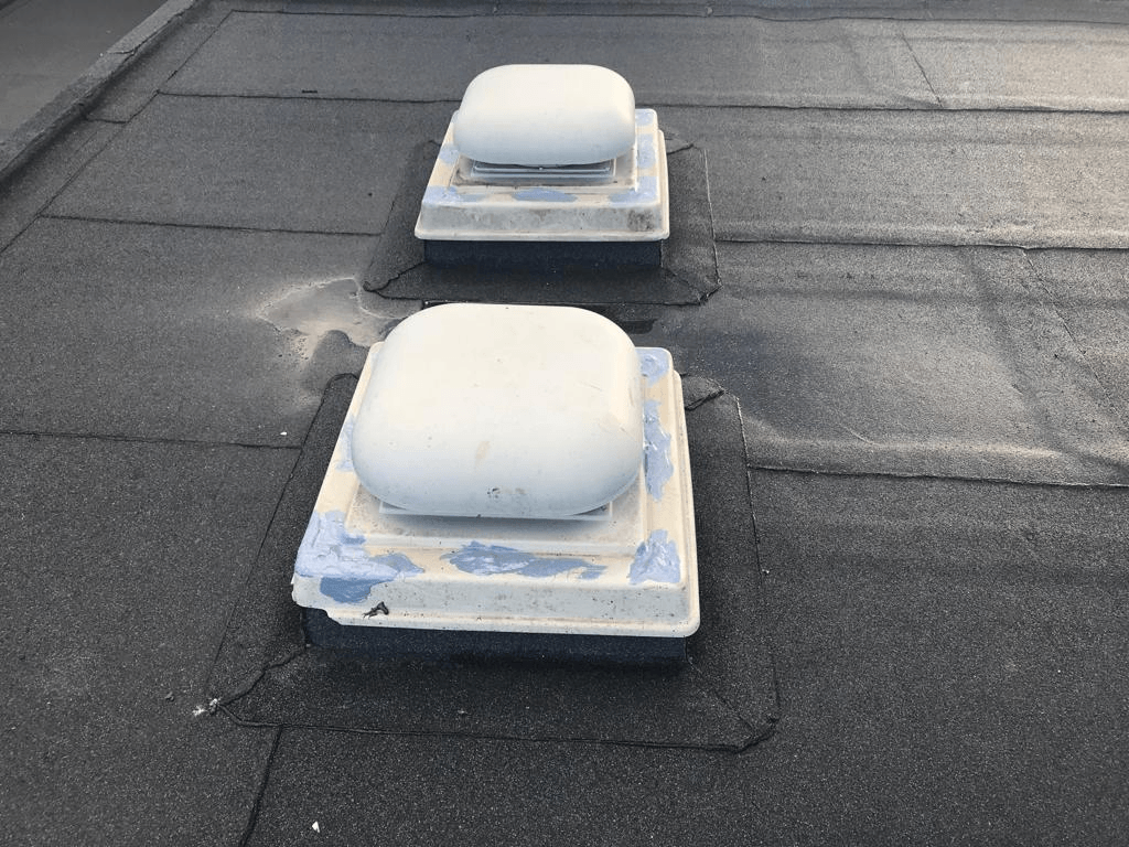 Roof lights close-up on flat roof