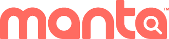the word manta is written in red on a white background .