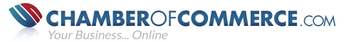 a logo for chamber of commerce says your business online