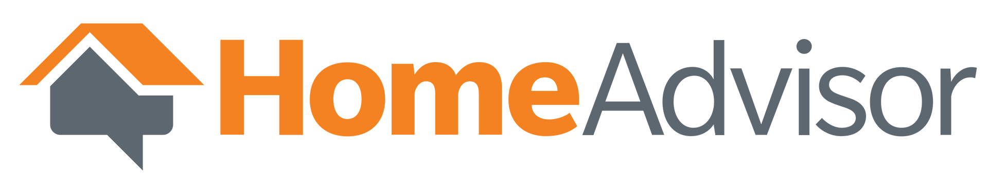 a logo for home advisor with an arrow pointing up