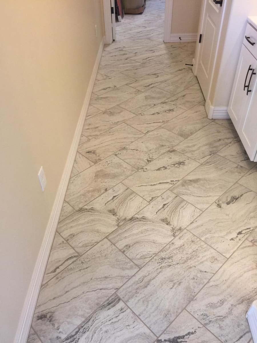 Bathroom New tile flooring