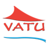 Logo for Vatu Sanctuary: red text 