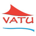 Logo for Vatu Sanctuary: red text 