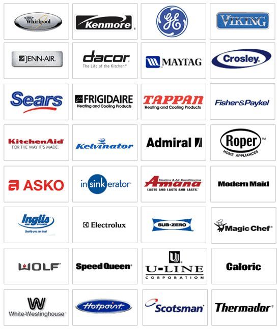 a list of appliance manufacturers including kenmore , sears , frigidaire , and viking . Clovis appliance repair