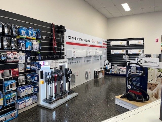 Corner of the Store with Air Conditioners — The Latest Home Appliances in Rockhampton