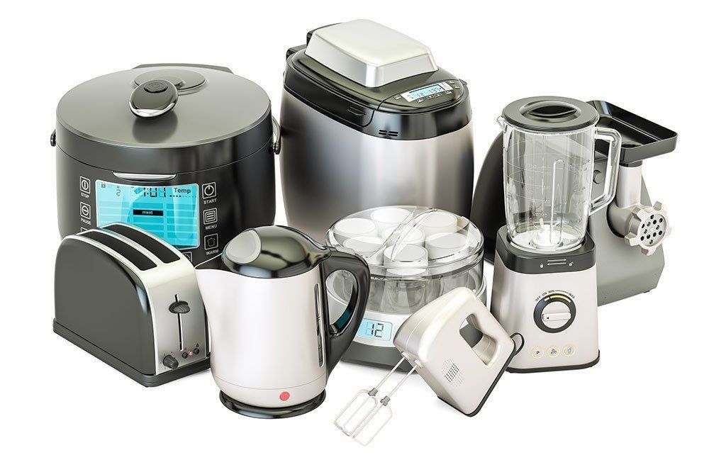 A group of Kitchen Appliances Including a Toaster , Blender , Mixer , and Pressure Cooker — The Latest Home Appliances in Rockhampton