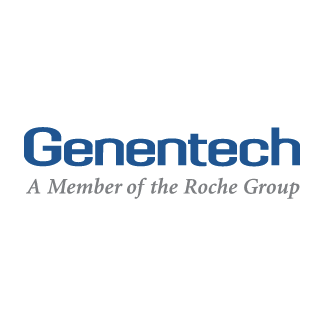 The genetech logo is a member of the roche group.