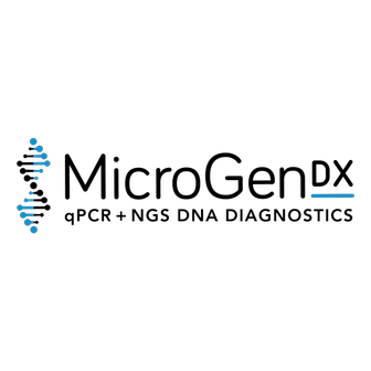 A logo for microgen dx qpcr + ngs dna diagnostics