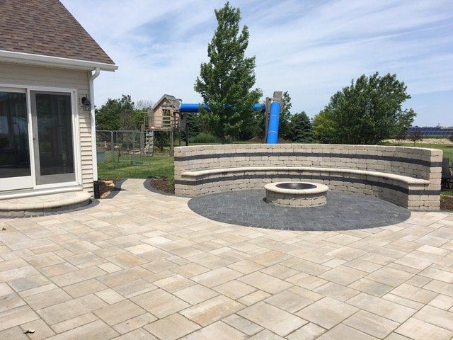 Stone walkway installation in Gilman Illinois