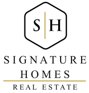 A blue realtor logo on a white background