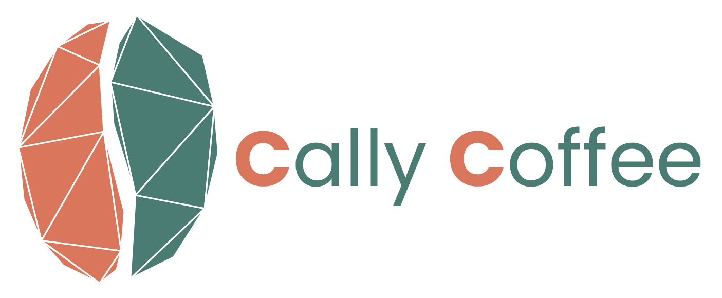 A logo for cally coffee with a geometric design.