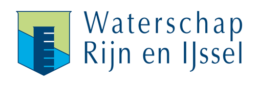 A logo for waterschap rijn en ijssel with a shield