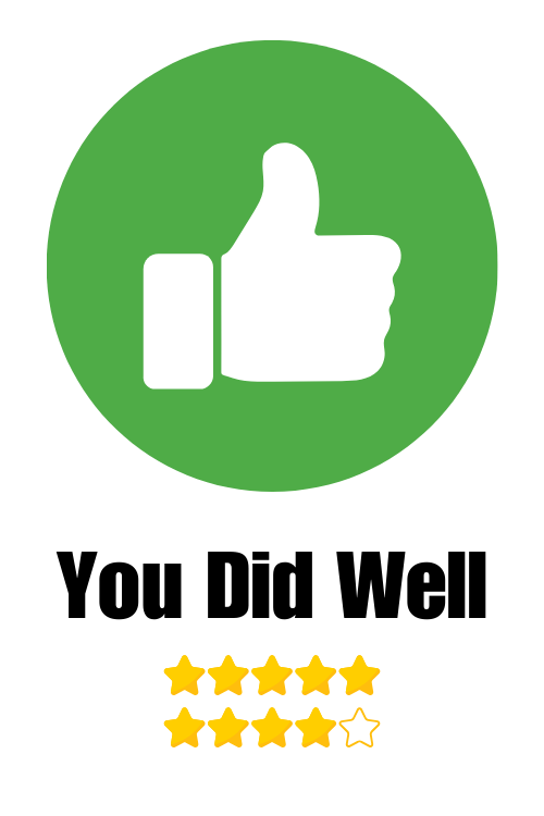 Thumbs-up in a green circle, 
