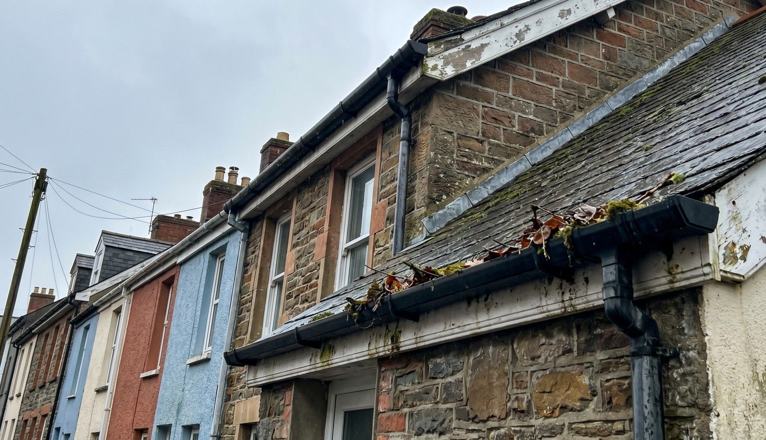 before gutter cleaning in Barry