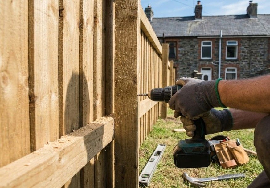 J & Z Property Maintenance installing a fence in Cardiff