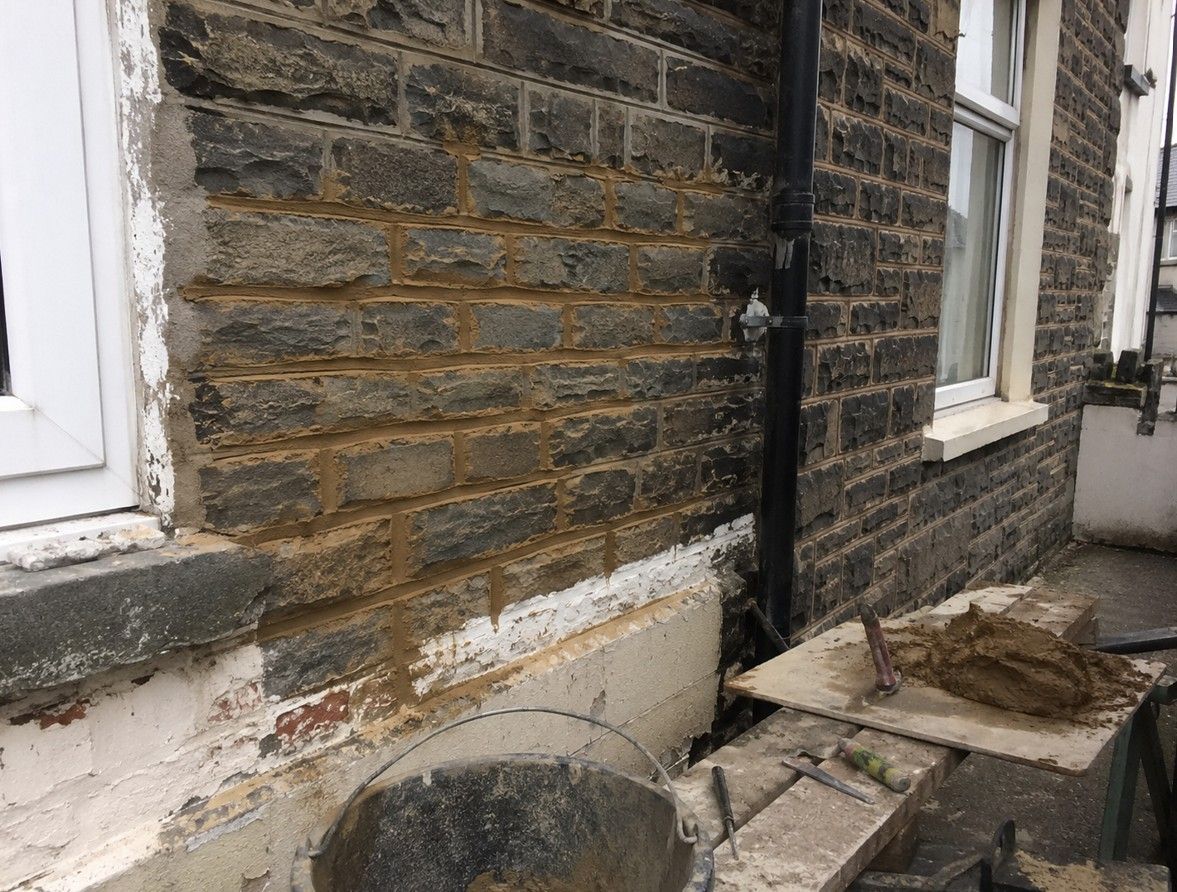 J&Z Property Maintenance carrying out structural repairs and brickwork at a Barry property