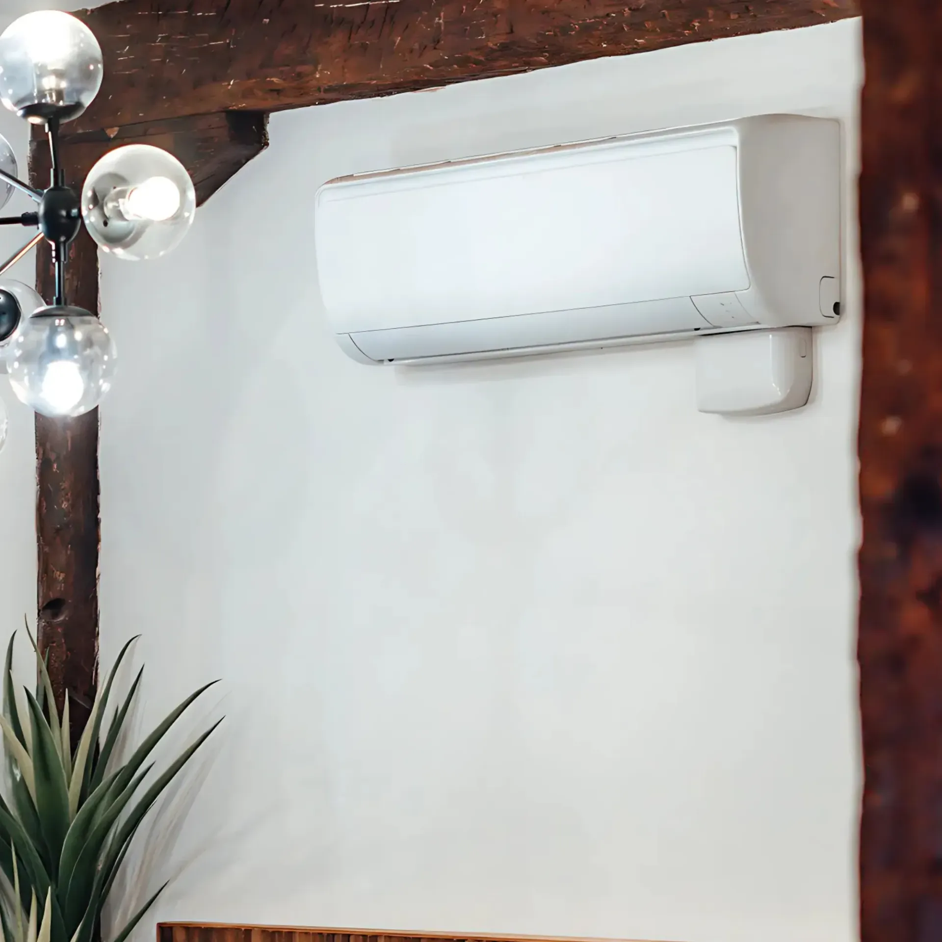 Doctor Cool - A white air conditioner is mounted on a white wall