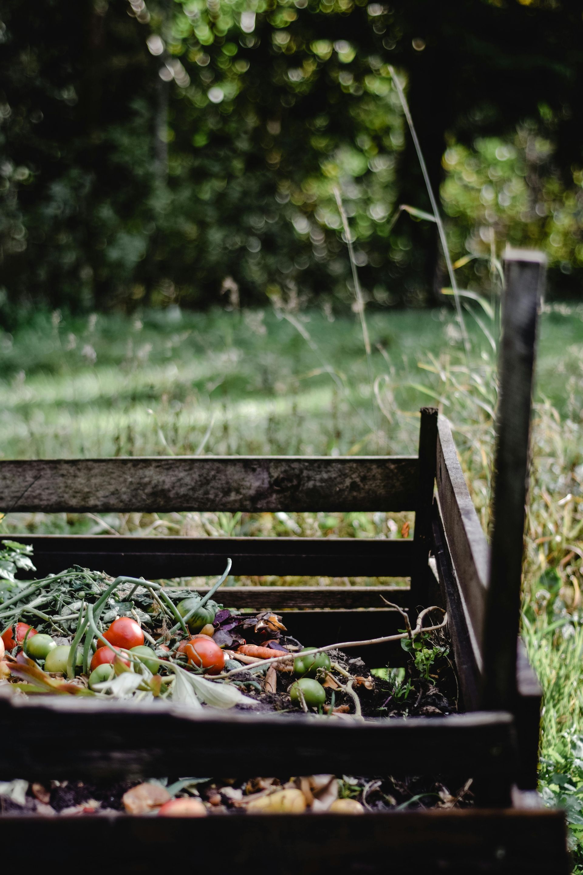 Garden waste and wooden branches in small metal trailer