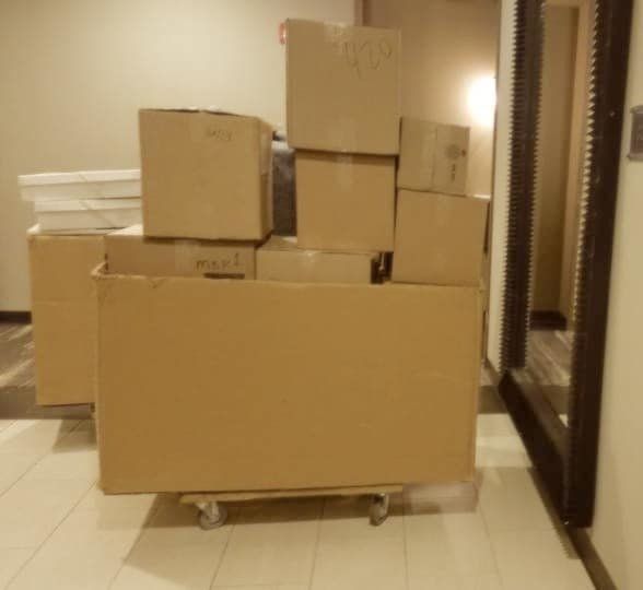 moving boxes from elevator