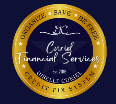 Gold and blue logo for Curiel Financial Services, with text: 