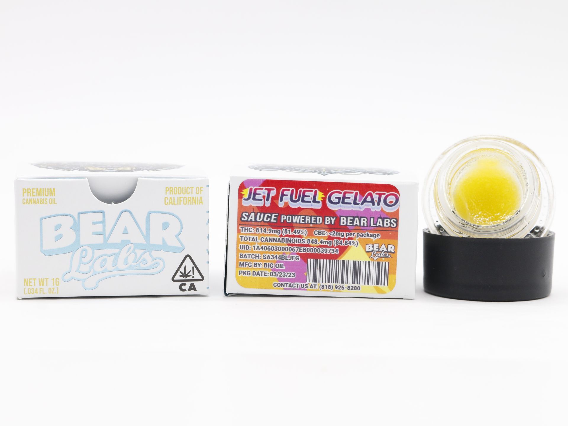 Two boxes of bear gelato are sitting next to each other on a table.
