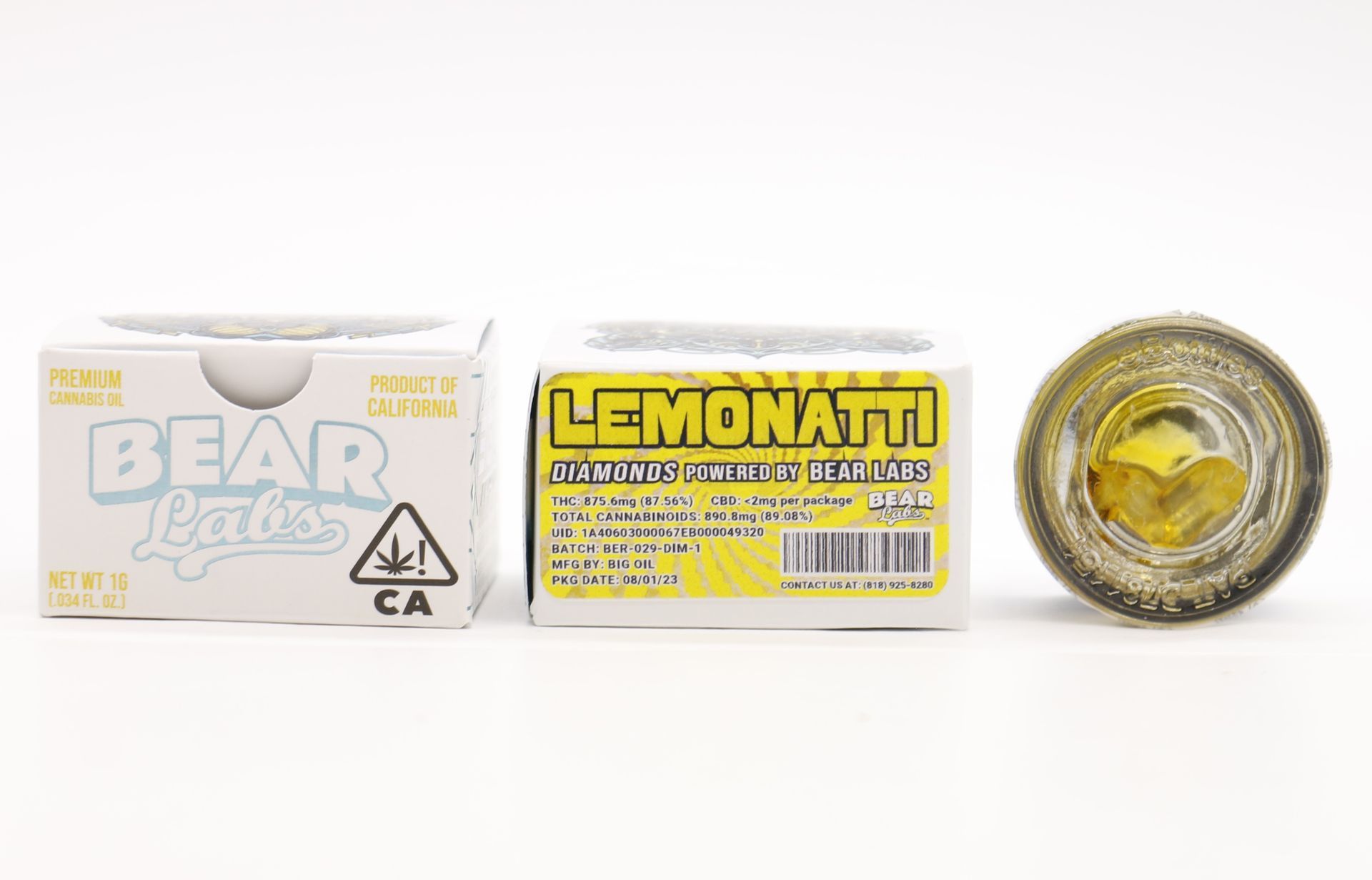 A box of bear labs next to a jar of Lemonatti
