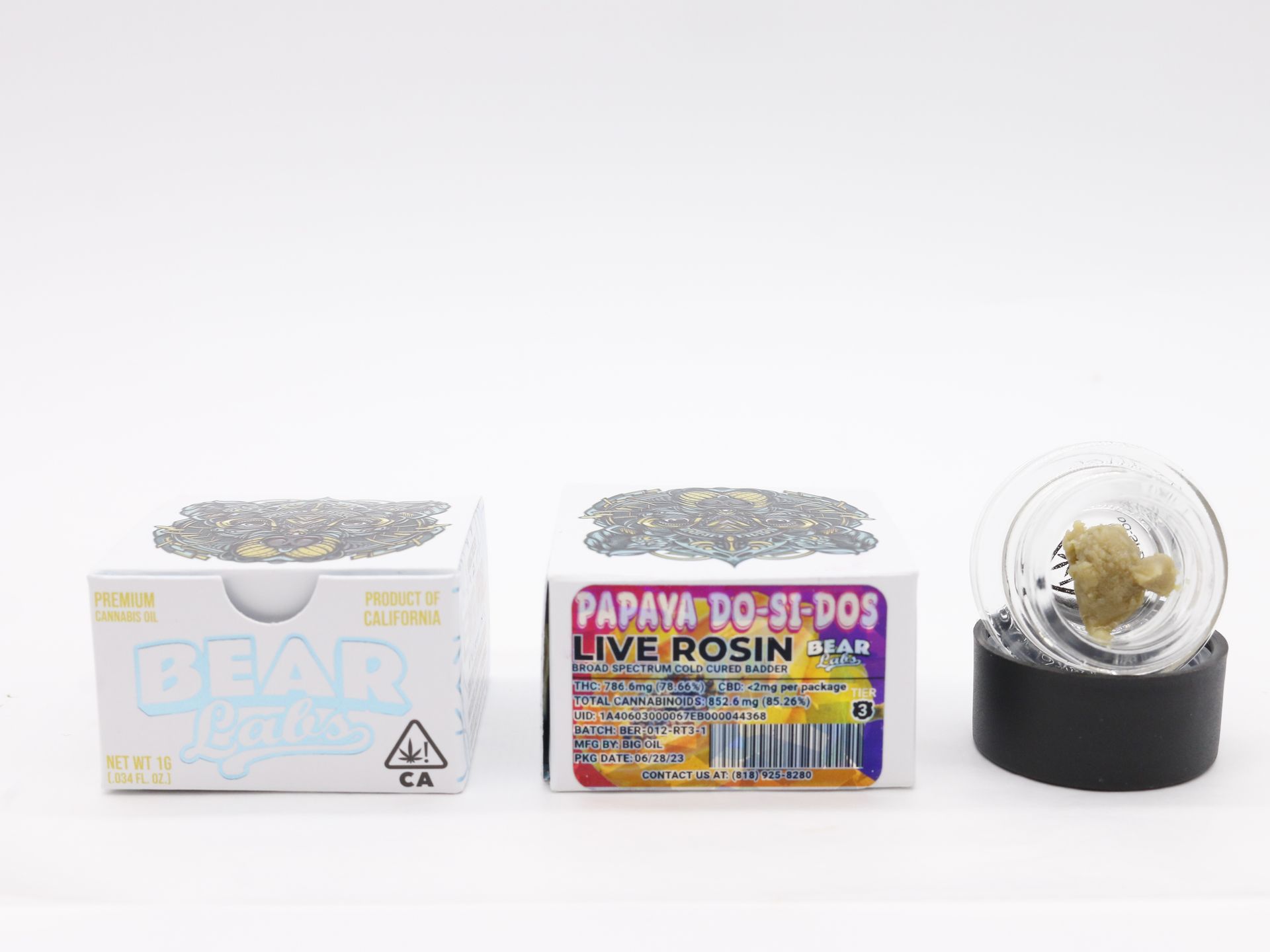 A box of bear labs next to a jar of Papaya Do-Si-Dos