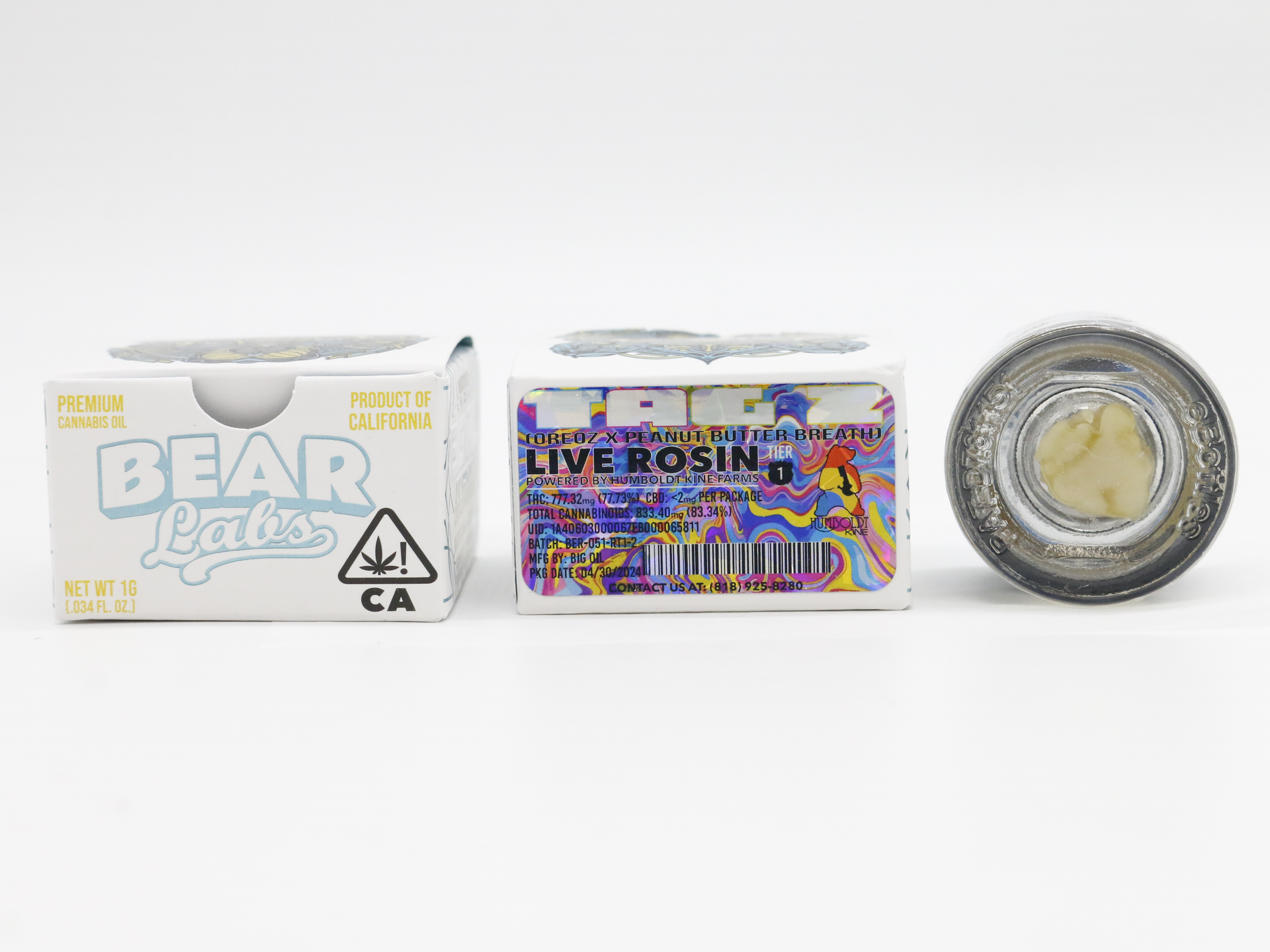 A box of bear labs next to a jar of Tag Z