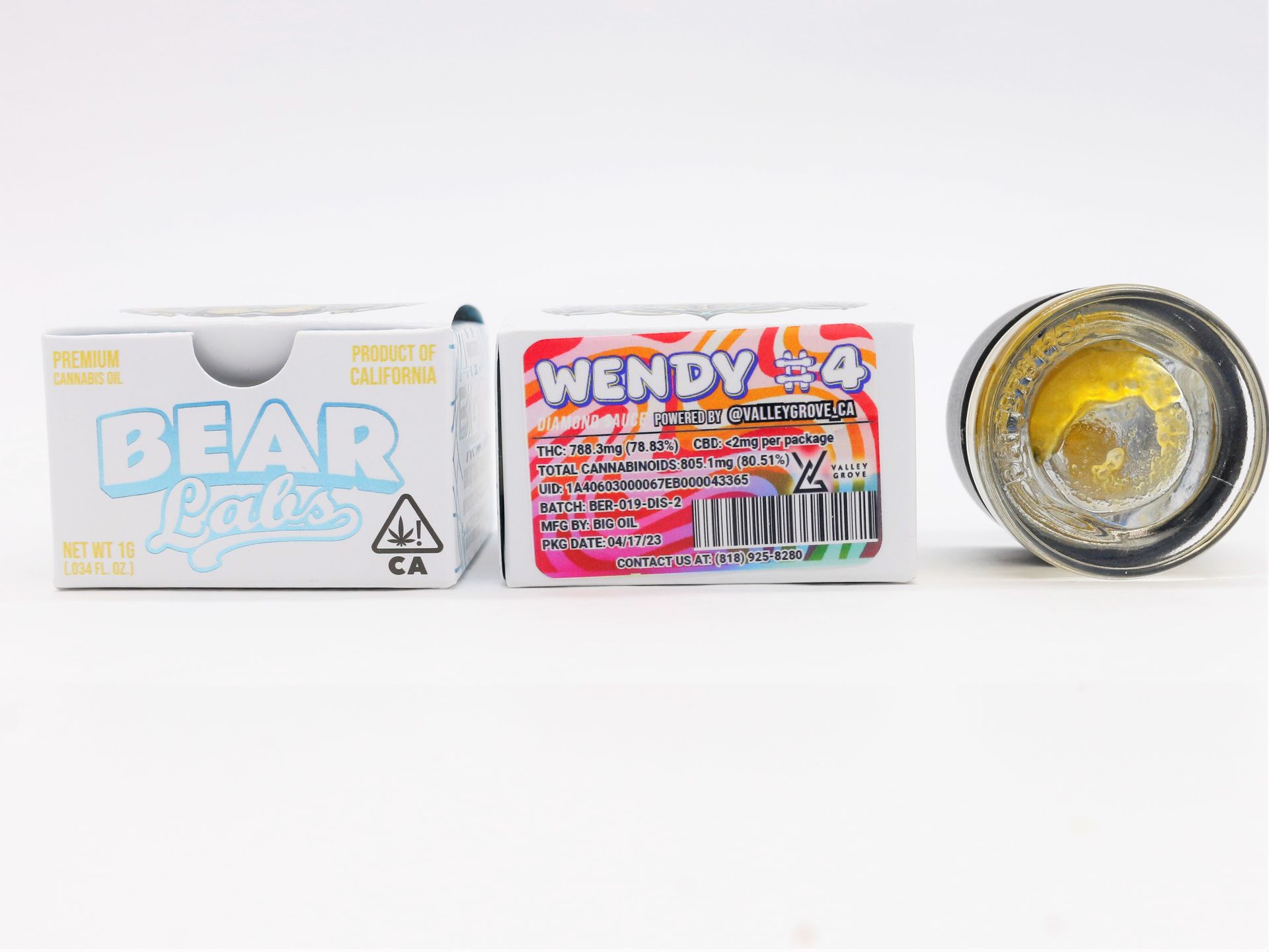 A box of bear lakes wendy l4 next to a jar of bear lakes wendy l4.