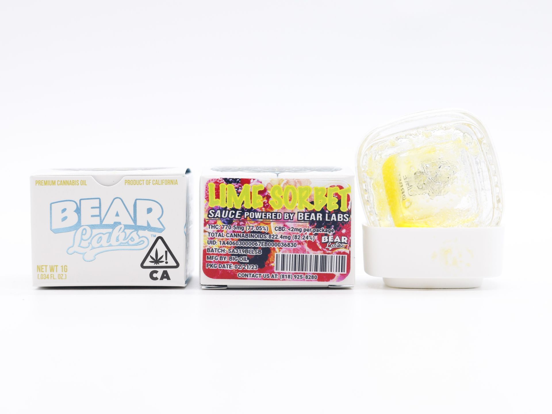 A box of bear heads and a container of bear heads on a white background.