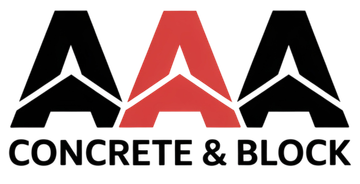 AAA Concrete & Block logo on the footer