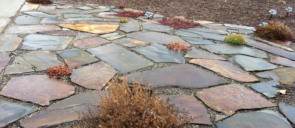 Permeable Pavers on a gentle slope in a backyard