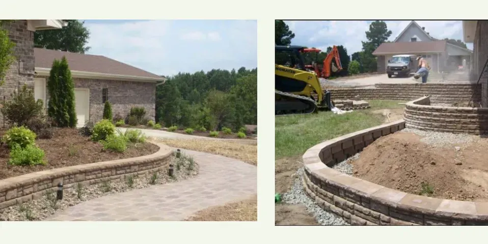 A picture of a house and a picture of a construction site