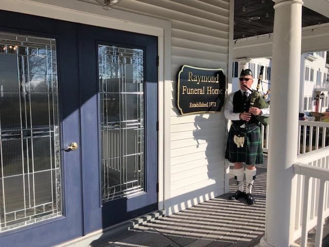 Front entrance of Raymond Funeral Home In Historic Norwalk, John Lesko Owner