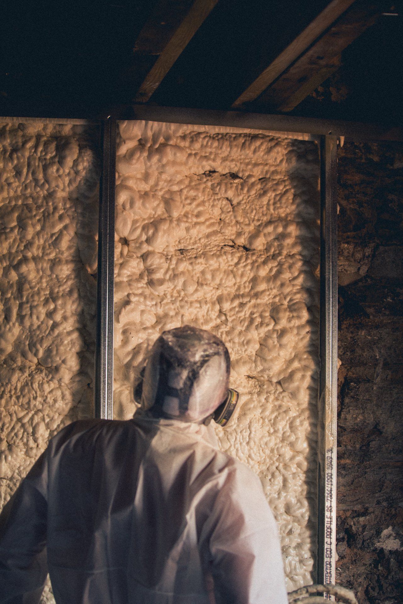 spray foam insulation installation, Sandylands client