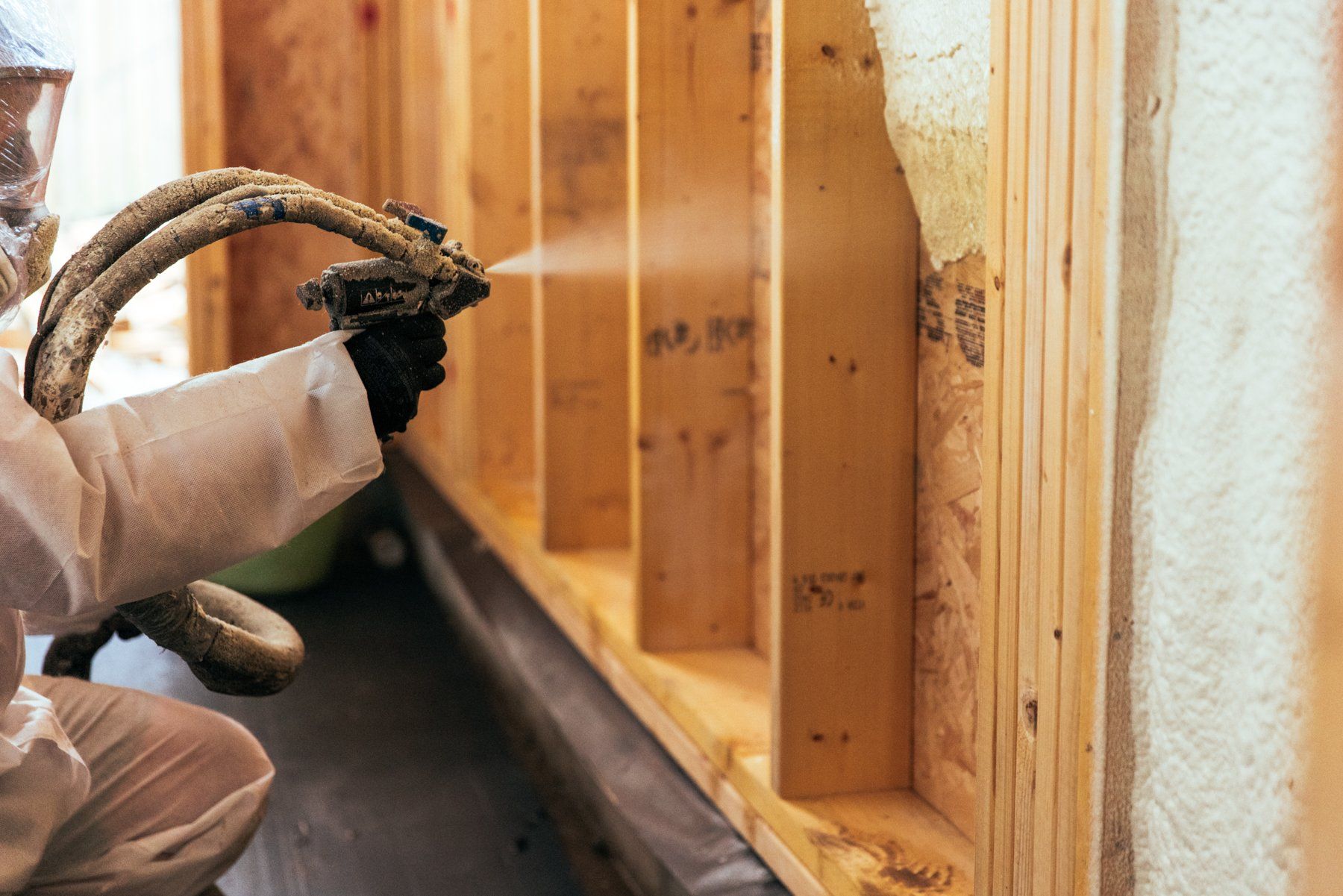 spray foam insulation installation, Sandylands client