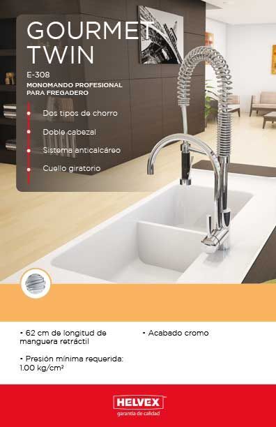 Monomando Alto Para Lavabo Helvex Indus E-951-eb Ébano Negro