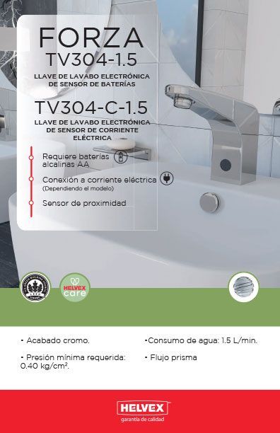 TV304-C-1.5 llave de lavabo electrónica de sensor de corriente eléctrica