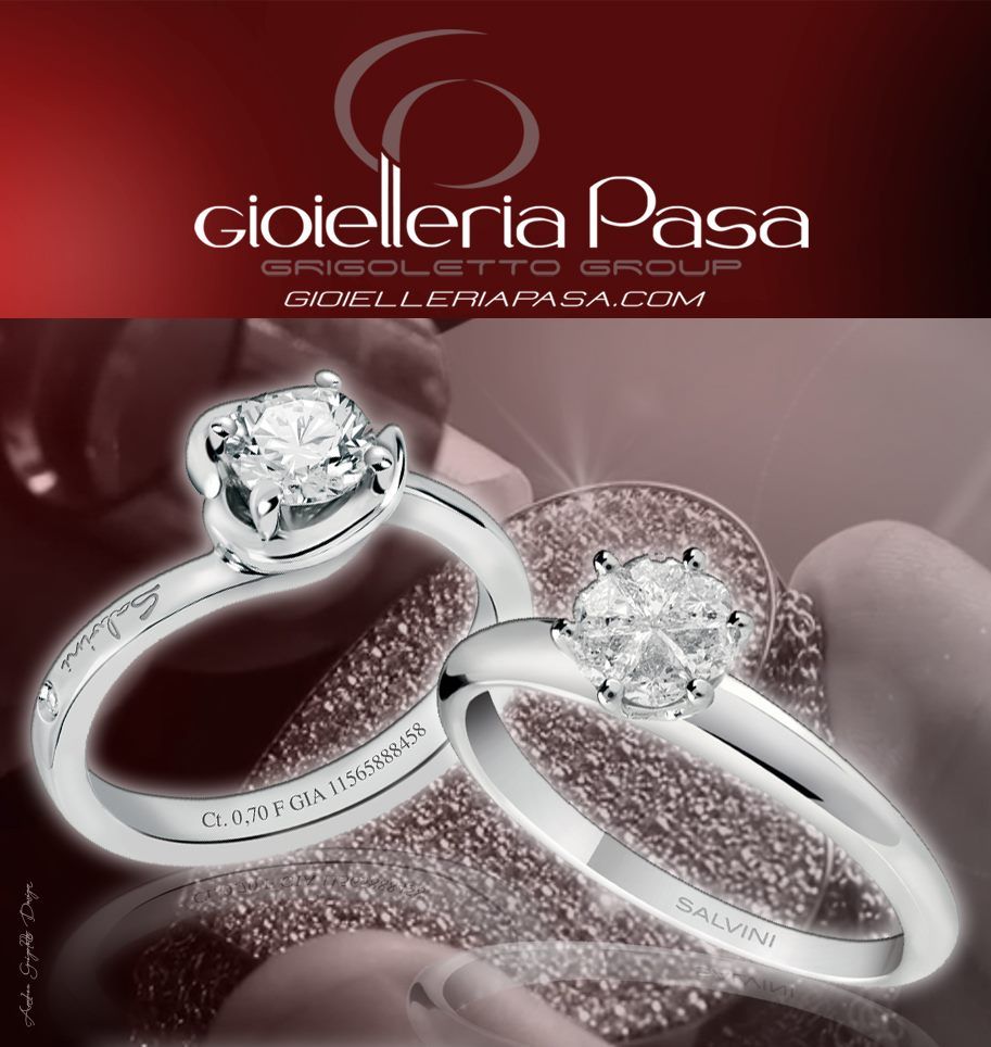 Anelli in oro bianco con diamante